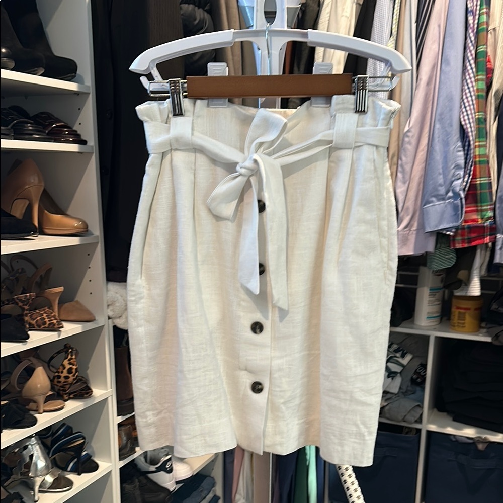 Elegant White Button-Down Skirt